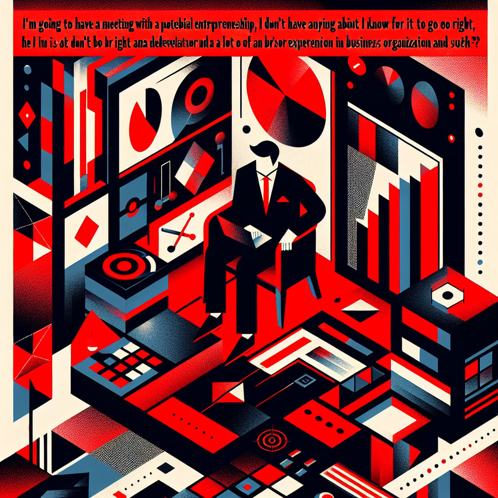 Vou ter uma reunião com um possíel sócio, não sei nada de empreender, o que preciso saber para que dê certo e que eu não fique em desvantagem, ele é empreendedor e tem muita experiencia em organização empresarial e tal?